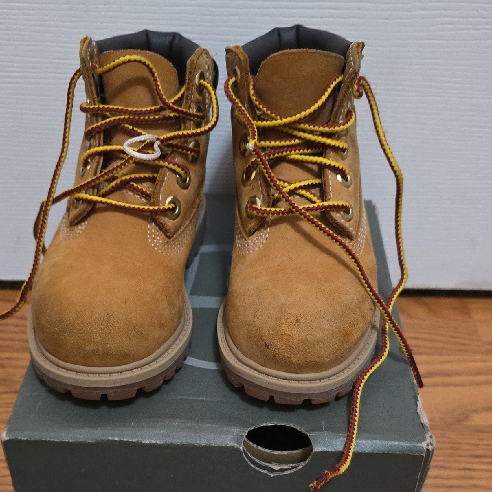 Timberland Kids Brown Boots with Yellow Laces